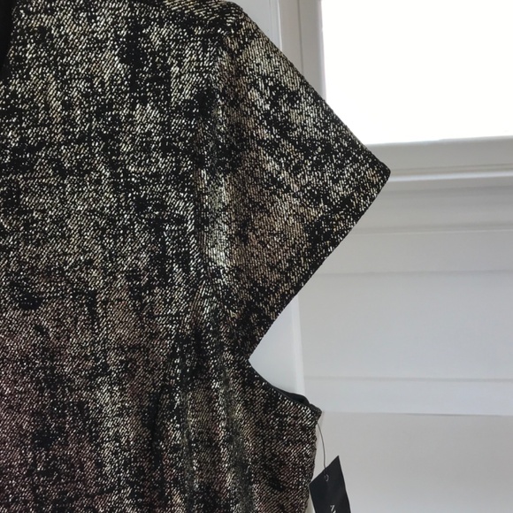 ALFANI Rose Shimmer Metallic Fit & Flare Dress Black Gold Women’s Plus Size 16 - Picture 5 of 16